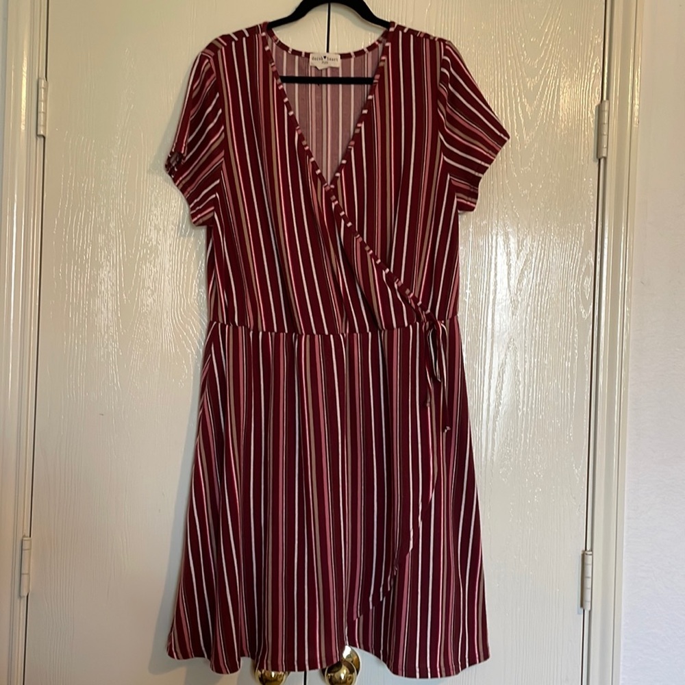 Derek Heart Faux Wrap Dress, 2X